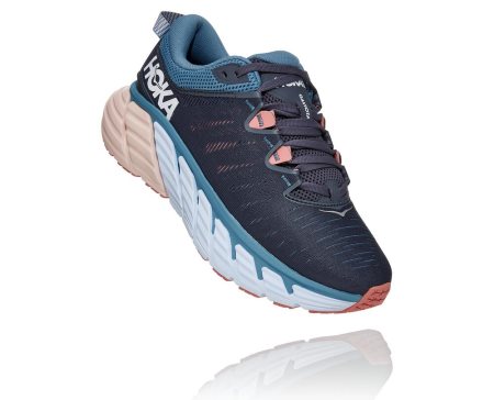 Hoka Gaviota 3 Ženske Road Tekaški Čevlji Modra / Roza SI-681592C